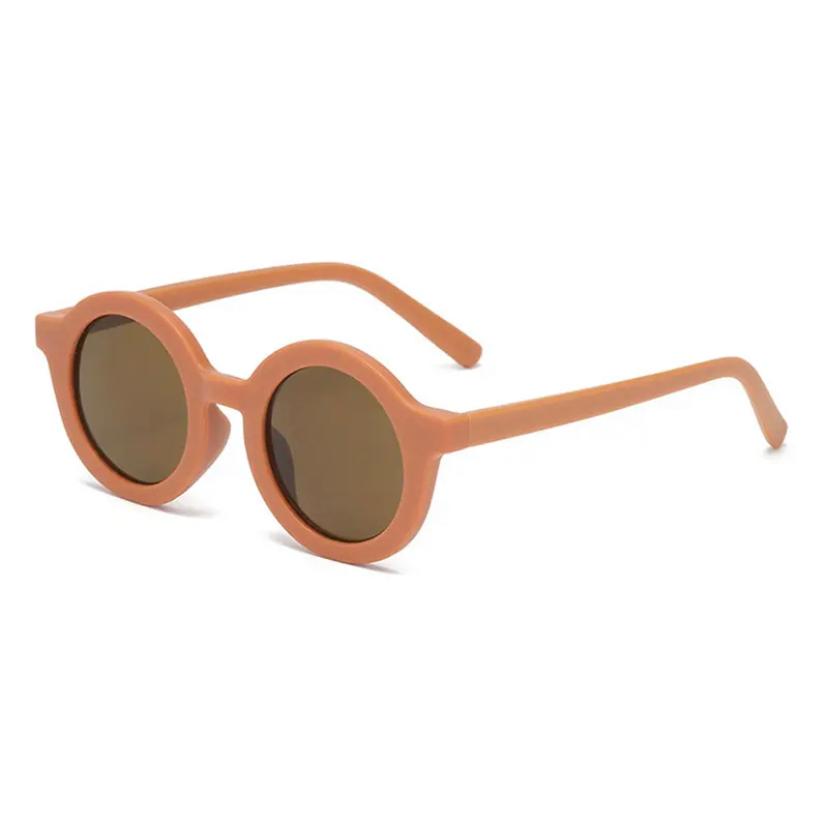 Terracotta kinder zonnebril ronde glazen