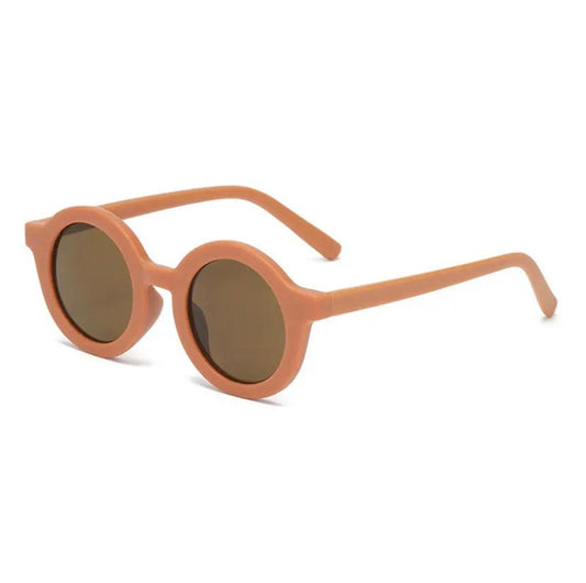 Terracotta kinder zonnebril ronde glazen