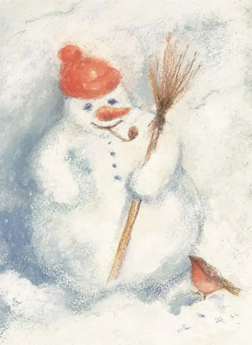 Ansichtkaart Sneeuwpop, alternatief ontwerp - Waldorf Winkel